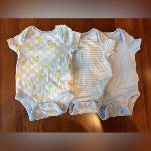Set of Three GAP Baby Bodysuits in Blue and Yellow